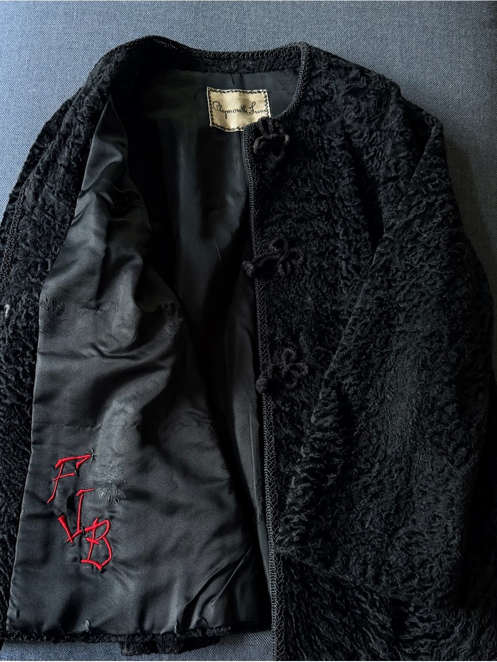 Vintage Plymouth Luxe Black Curly Persian Lamb Jacket - 1950s Style